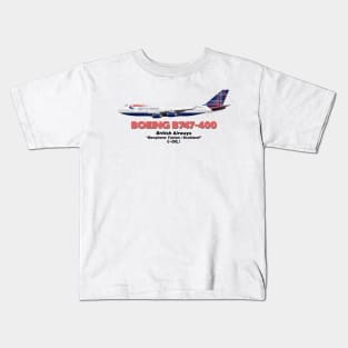 Boeing B747-400 - British Airways "Benyhone Tartan / Scotland" Kids T-Shirt